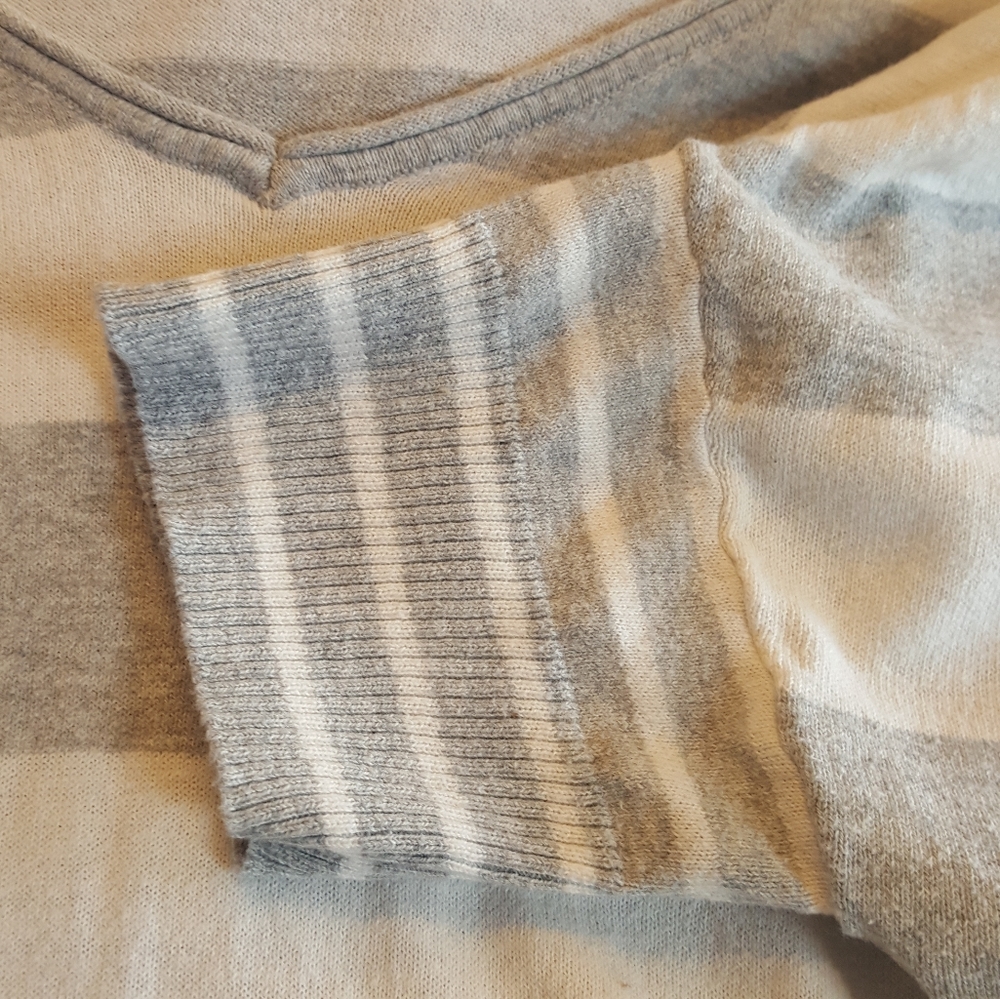 MAURICES Gray Stripe Over the shoulder Blouse - Picture 5 of 7